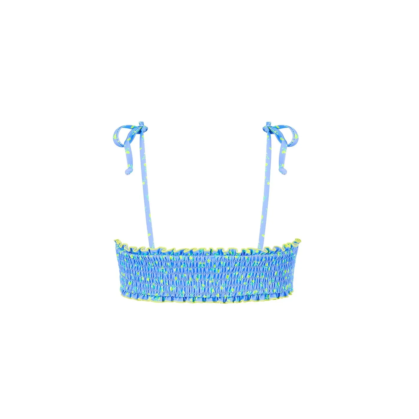 KULANI KINIS Gekräuseltes Crop-Tie-Bikini-Oberteil - Zitronenblüte