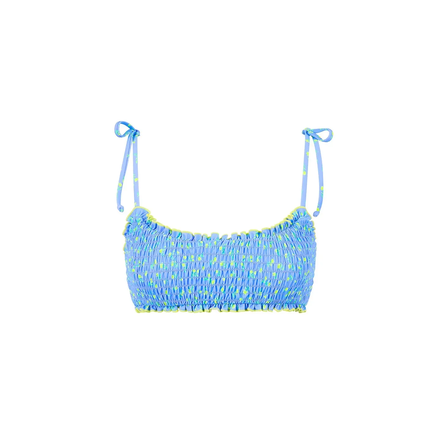 KULANI KINIS Gekräuseltes Crop-Tie-Bikini-Oberteil - Zitronenblüte