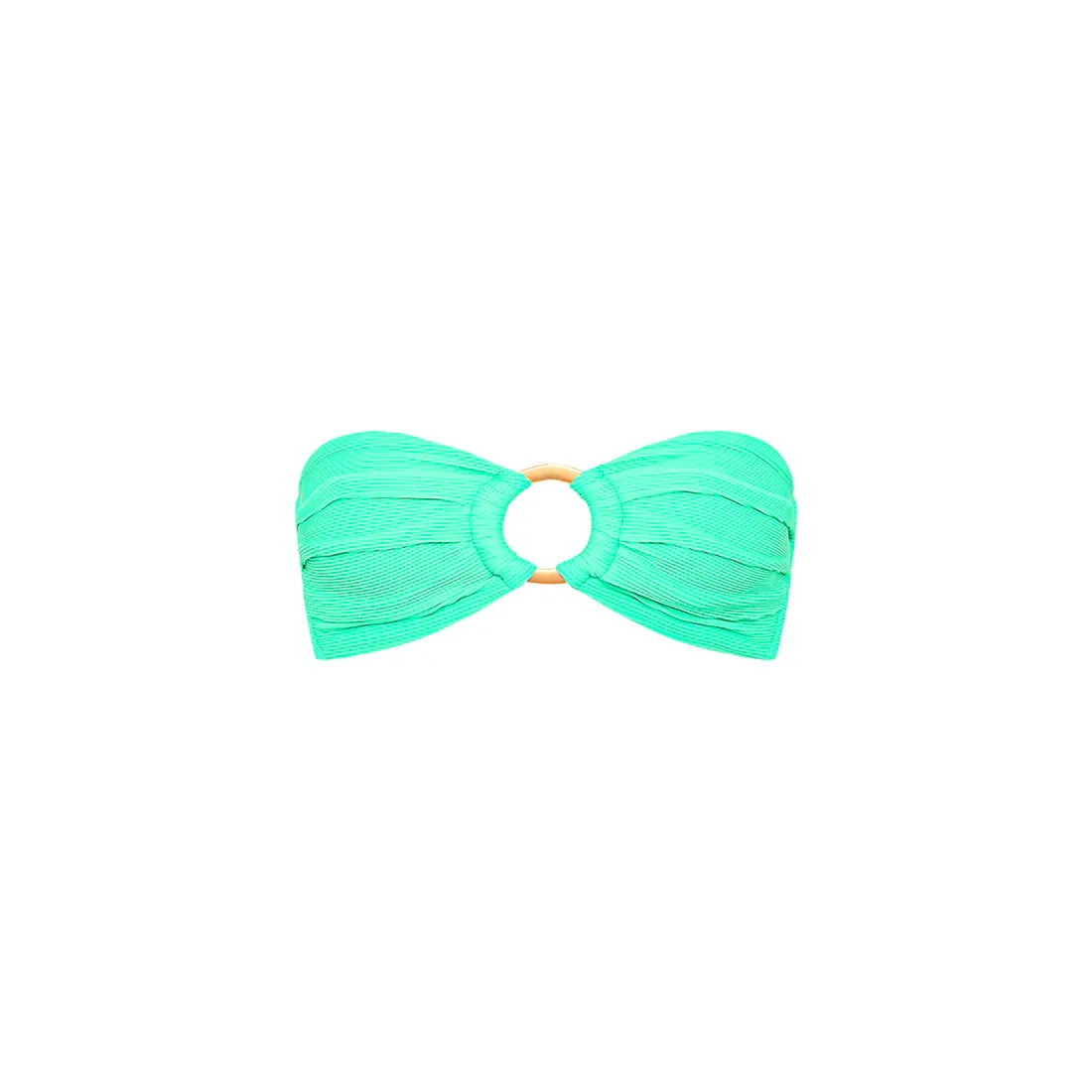 KULANI KINIS Trägerloses Bandeau-Bikini-Oberteil – Türkis Minz-Rippe