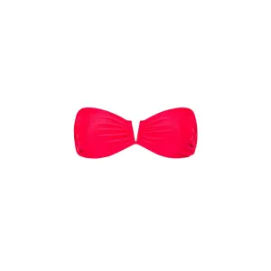 Kulani Kinis V Trägerloses Bandeau Top-Neon Rosé Schimmer