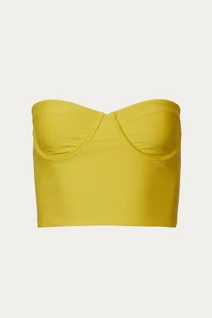 Lolita Mieder-Langline-Bikini-Oberteil in Senf mit Stretch