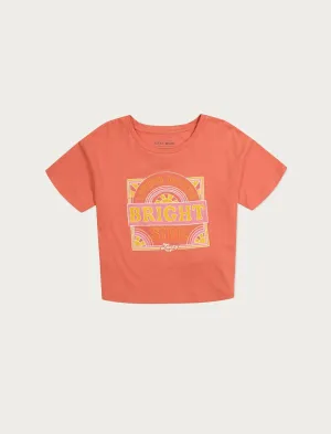 Lucky Brand Girls The Bright Side T-Shirt Mittelbraun Lucky Brand