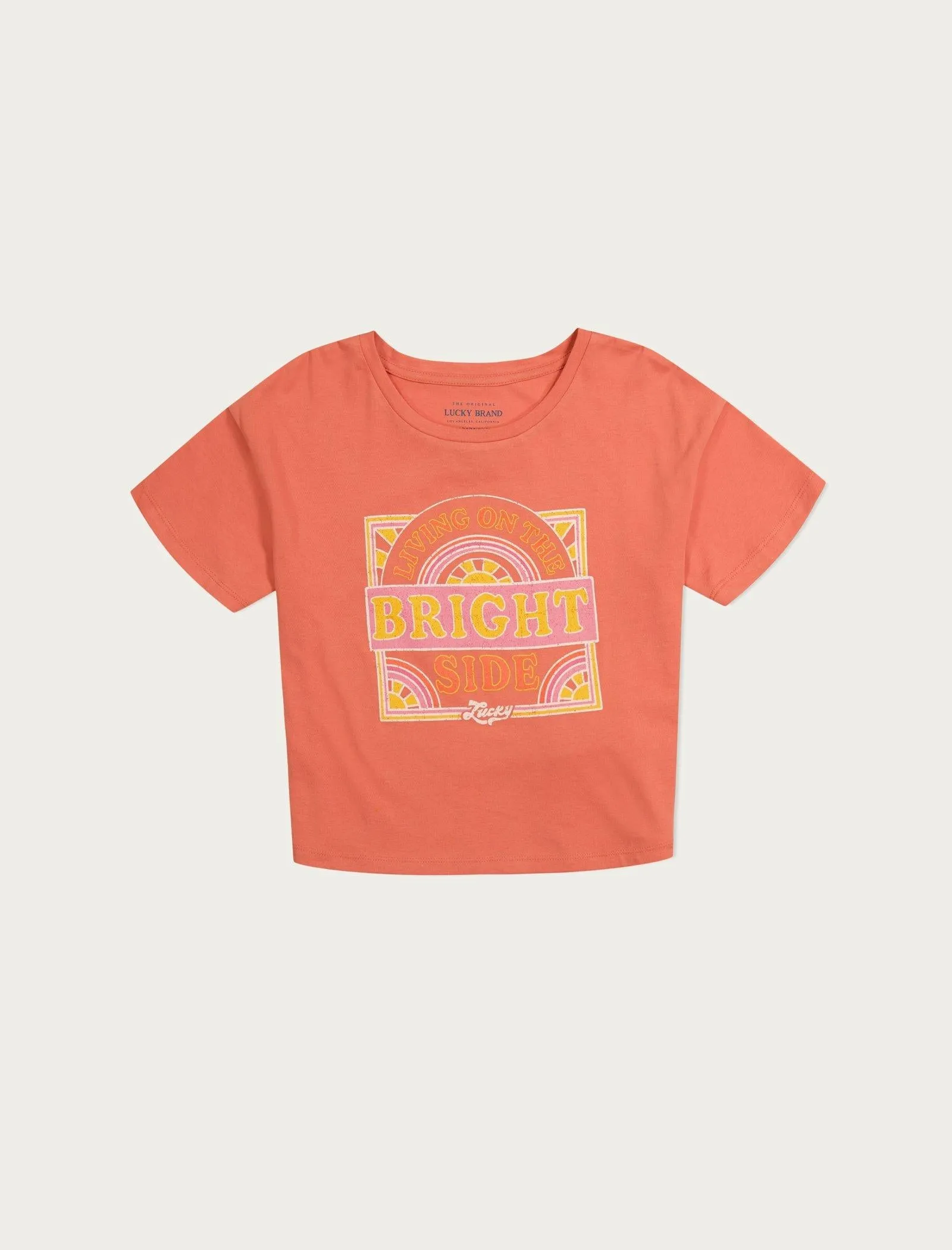 Lucky Brand Girls The Bright Side T-Shirt Mittelbraun Lucky Brand