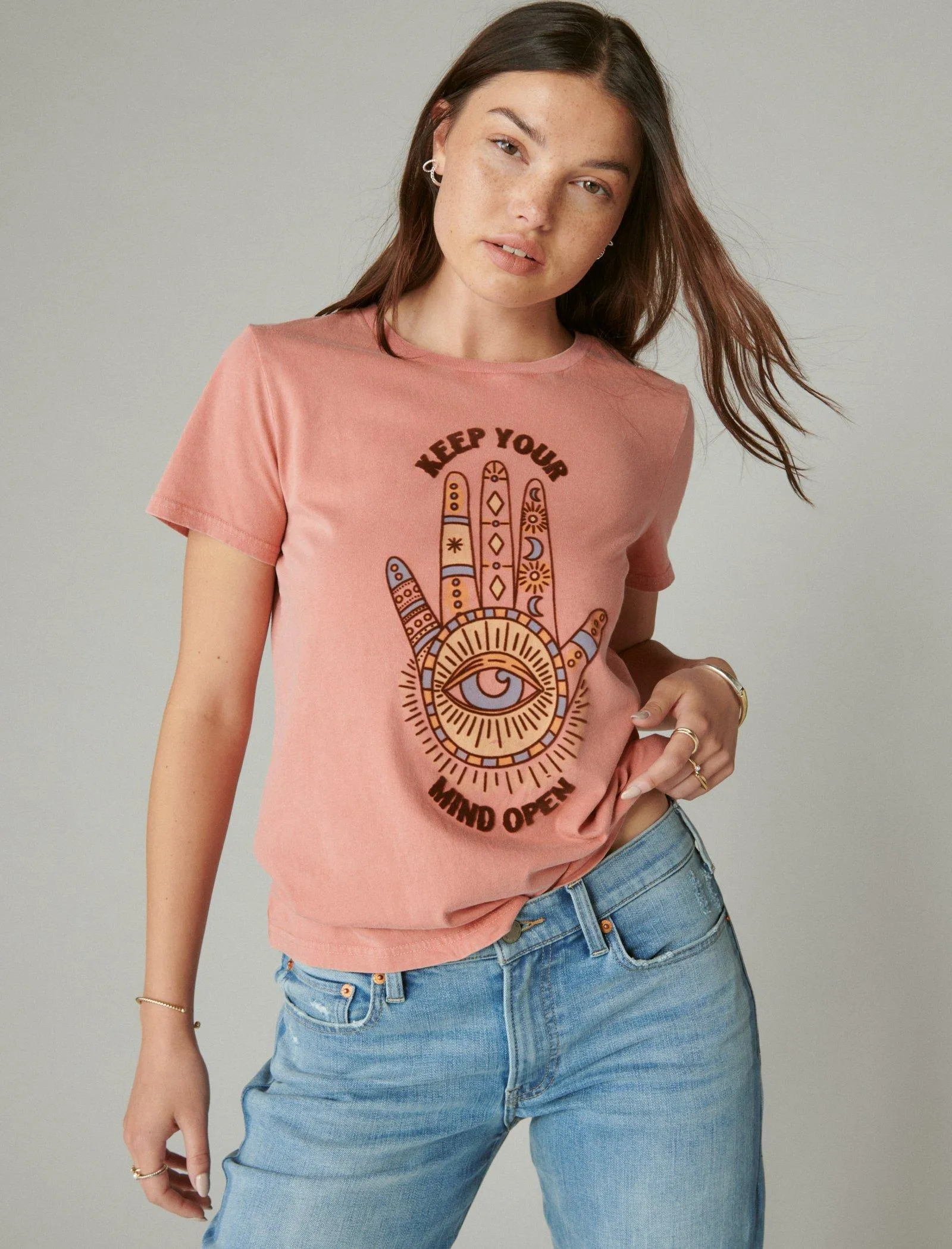 Lucky Brand Mind Open Classic Crew Gebrannte Sienna Lucky Brand