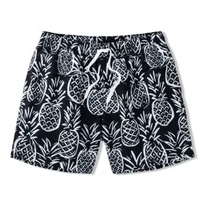 Mens Johnnie-O Chubbies 5,5-Zoll The Midnight Thigh-napples Badeshorts - Schwarz - Musterbasis (Karo)