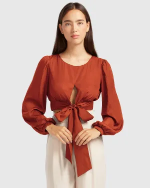 No Way Home Cropped Top - Terrakotta ENDVerkauf