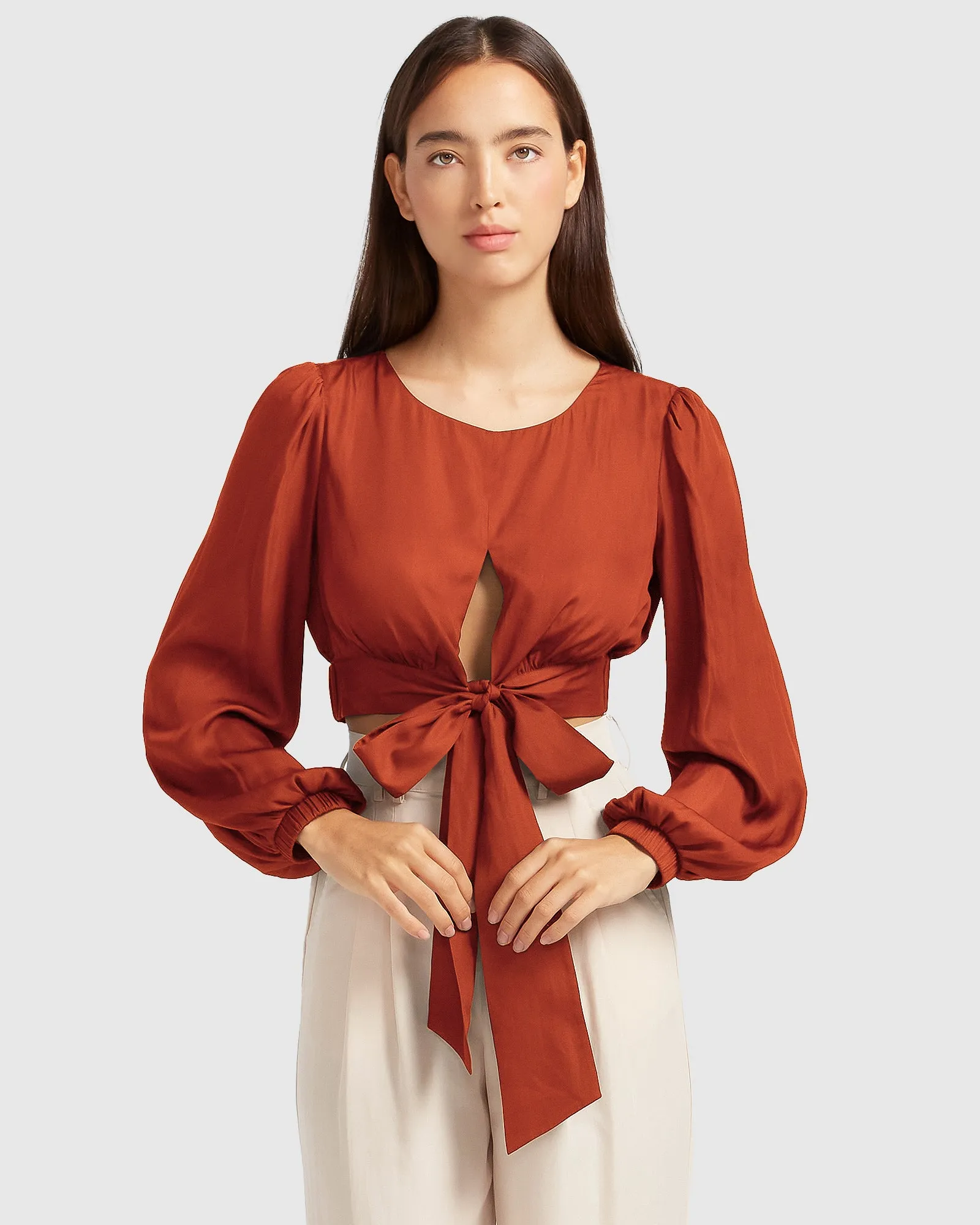 No Way Home Cropped Top - Terrakotta ENDVerkauf