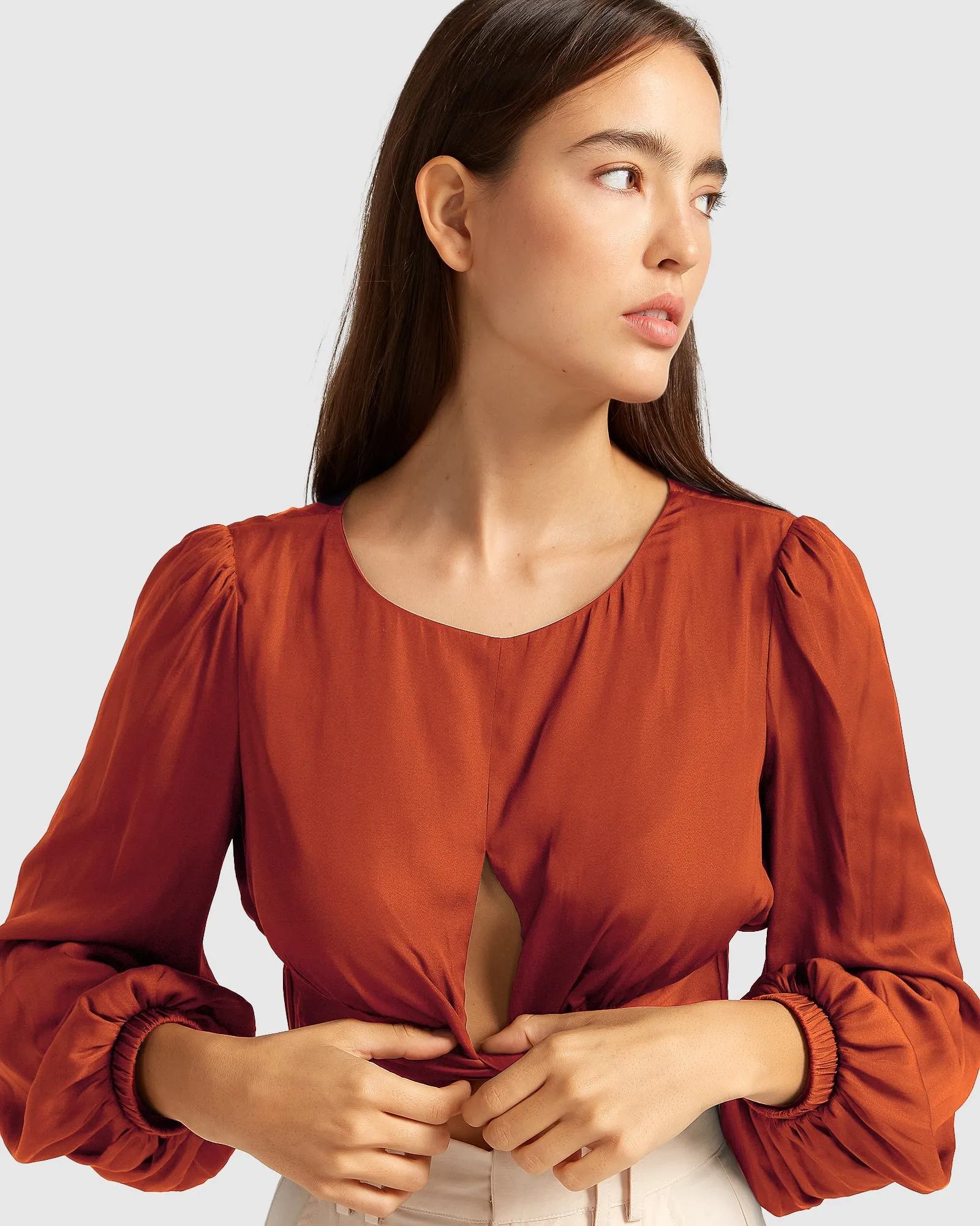 No Way Home Cropped Top - Terrakotta ENDVerkauf