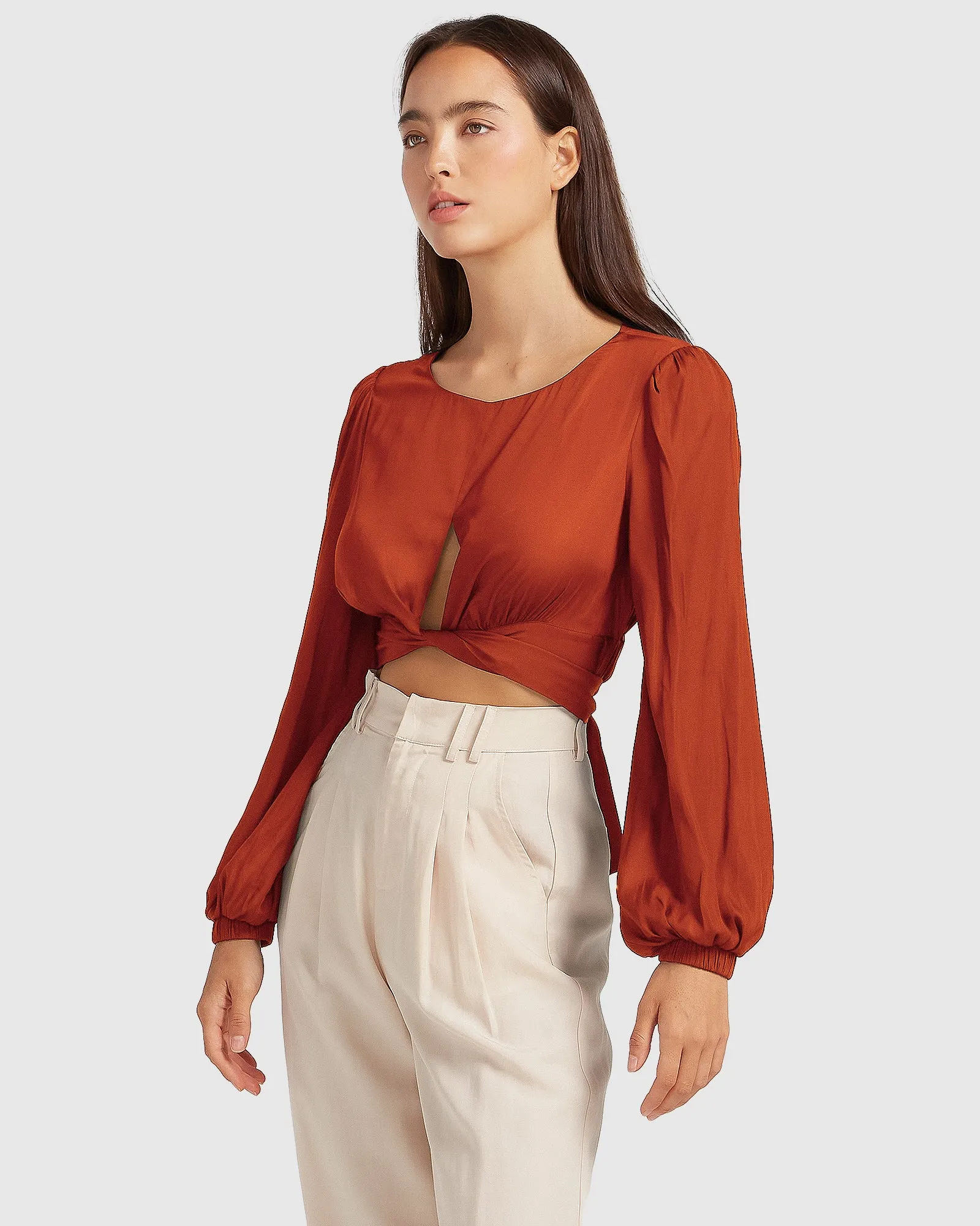 No Way Home Cropped Top - Terrakotta ENDVerkauf