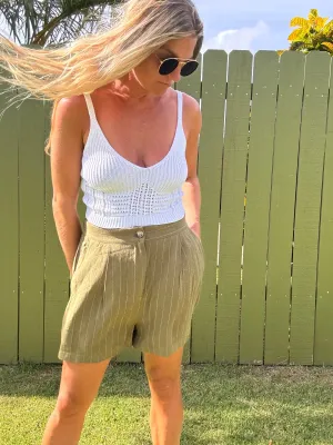 Olive Juice Leinen Shorts