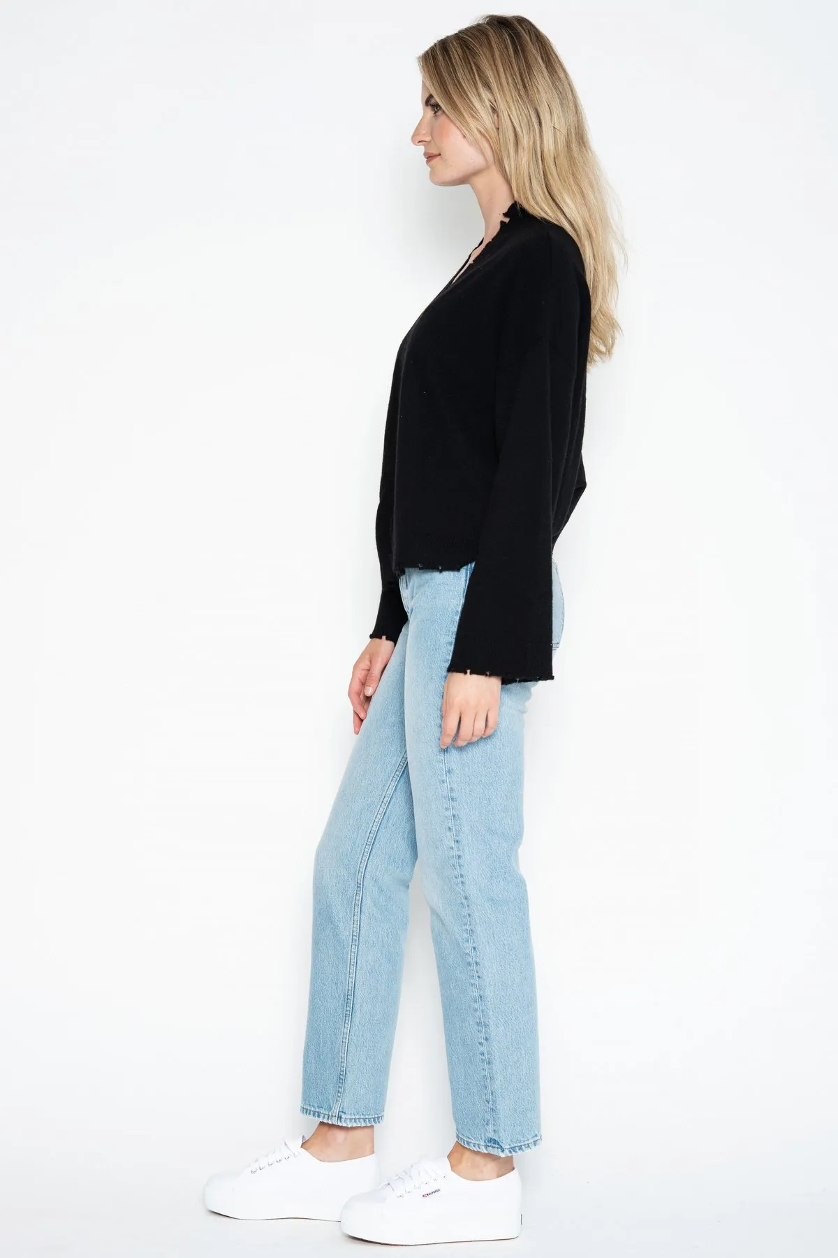 Ein grauer Tag | Porter Kaschmir offener Cardigan