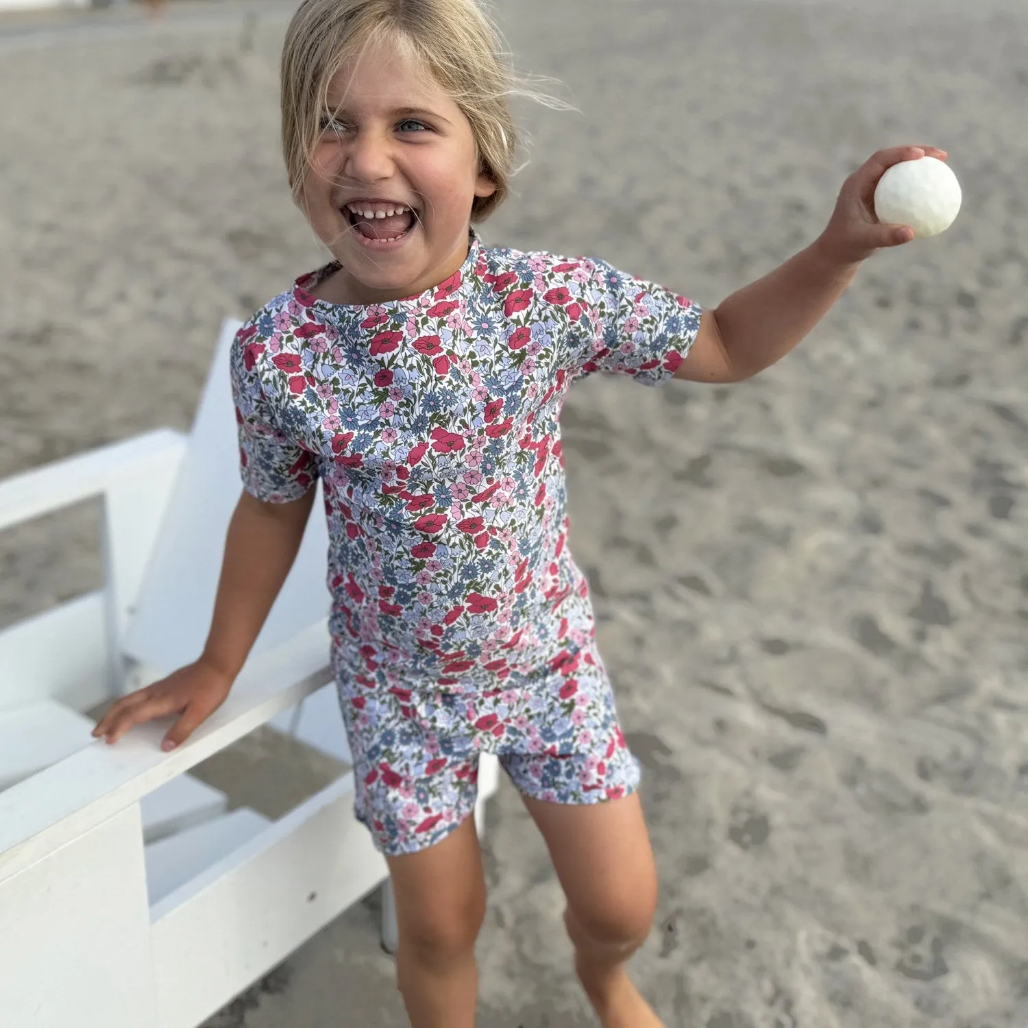Petit Crabe Poppy & Daisy P Luna Bootneck UV-Shirt K/A - Hergestellt aus Liberty© Stoff Petit-Crabe