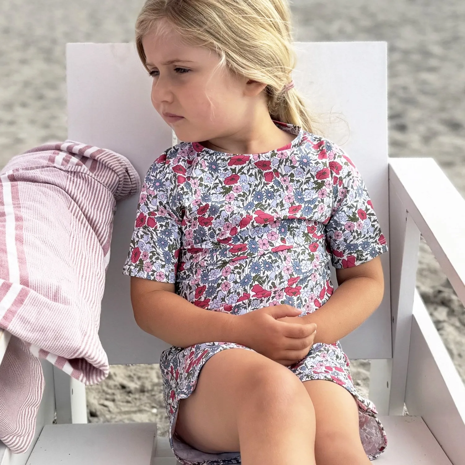 Petit Crabe Poppy & Daisy P Luna Bootneck UV-Shirt K/A - Hergestellt aus Liberty© Stoff Petit-Crabe