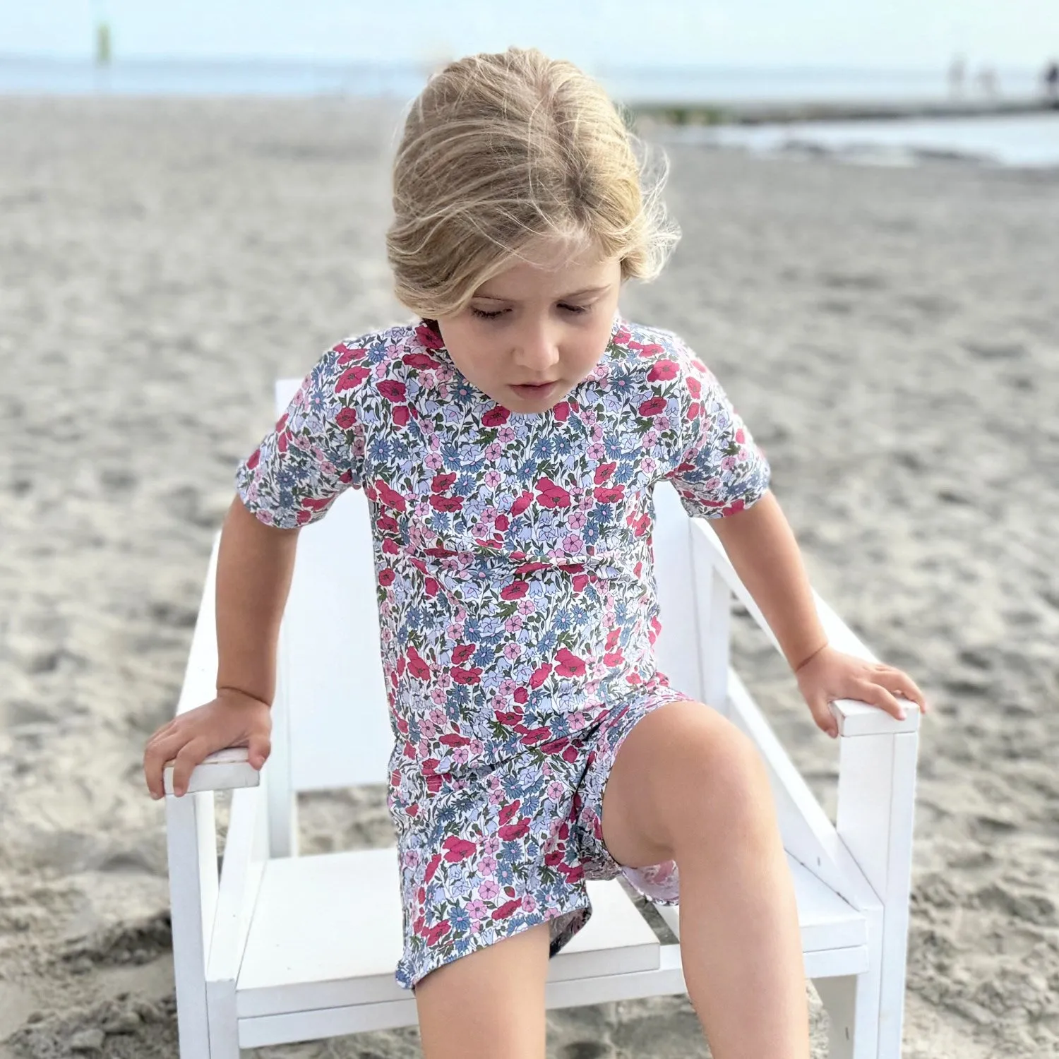 Petit Crabe Poppy & Daisy P Luna Bootneck UV-Shirt K/A - Hergestellt aus Liberty© Stoff Petit-Crabe