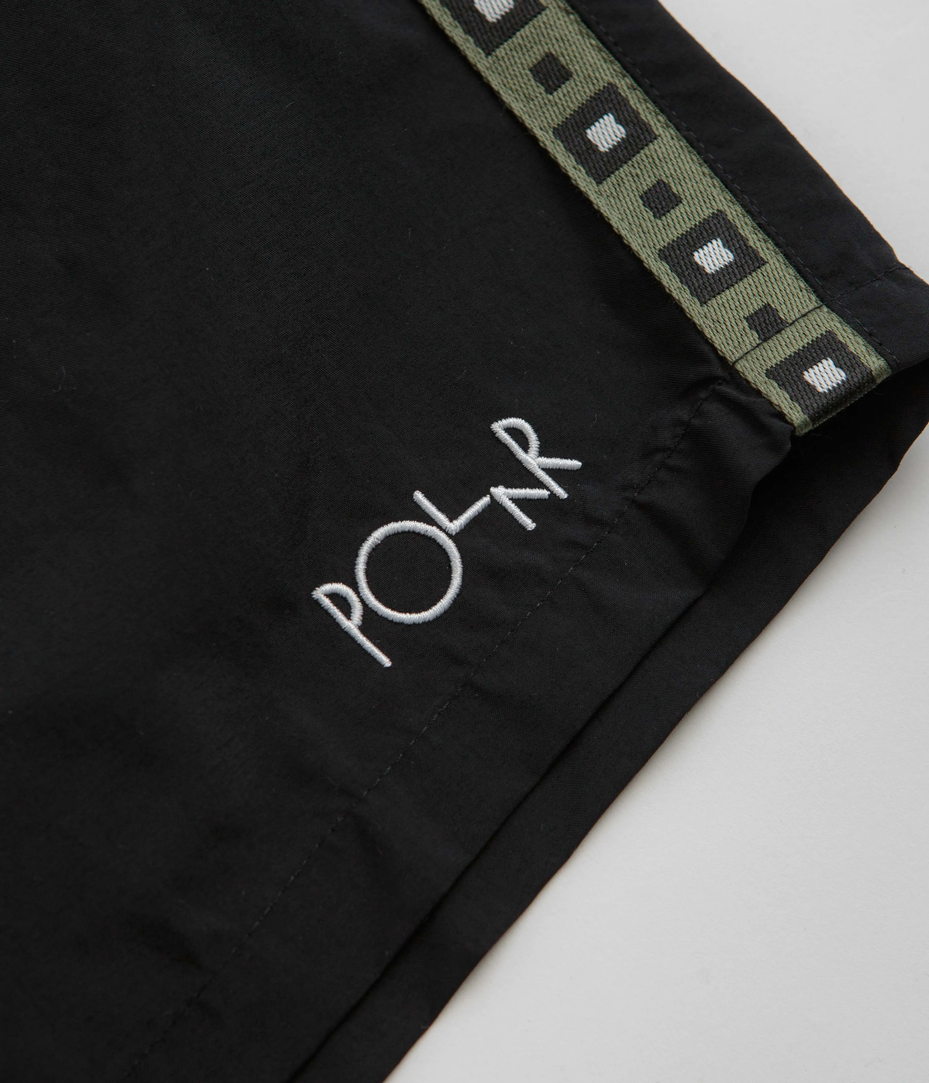 Polar Square Streifen Badeshorts - Schwarz / Jadegrün Polar Kleidung