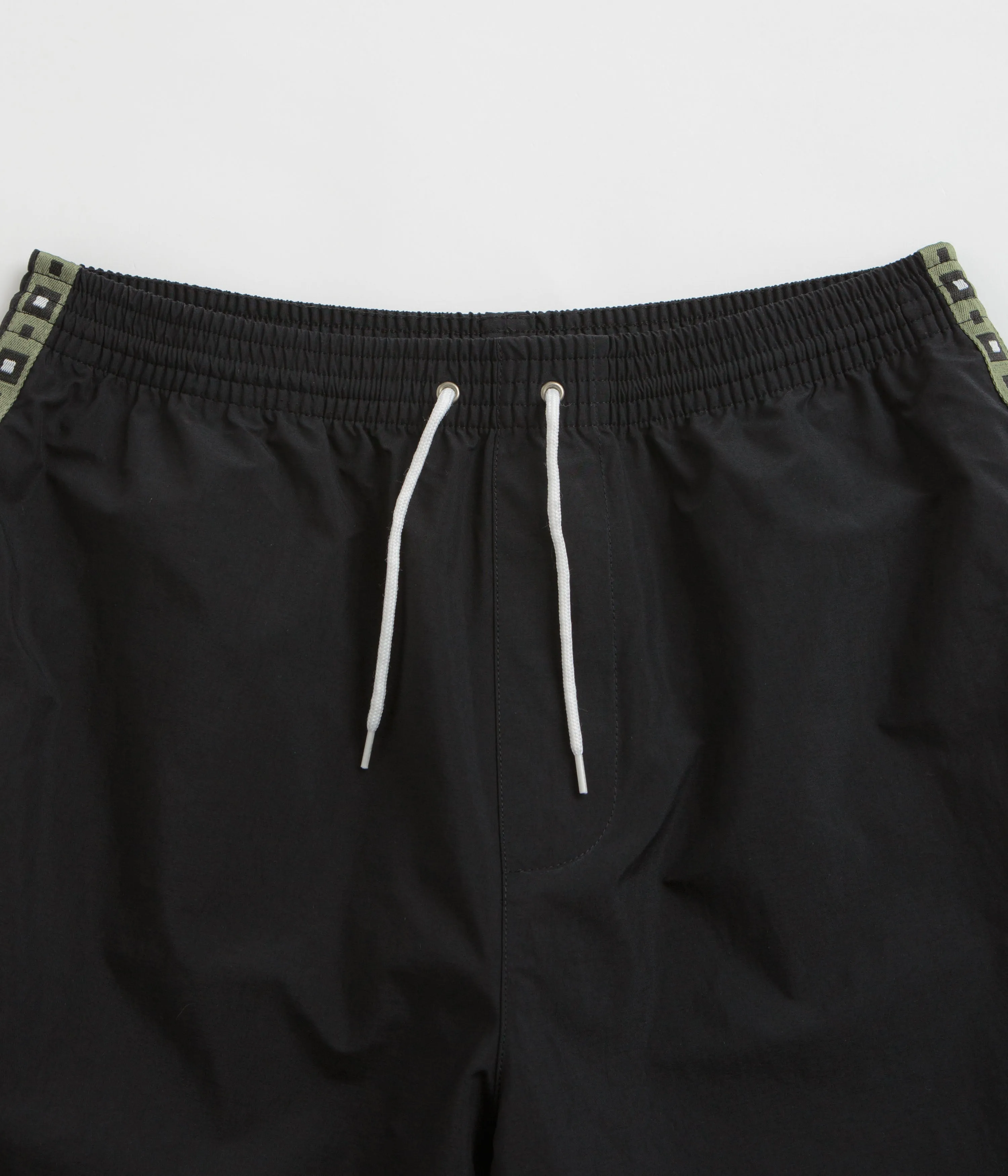 Polar Square Streifen Badeshorts - Schwarz / Jadegrün Polar Kleidung