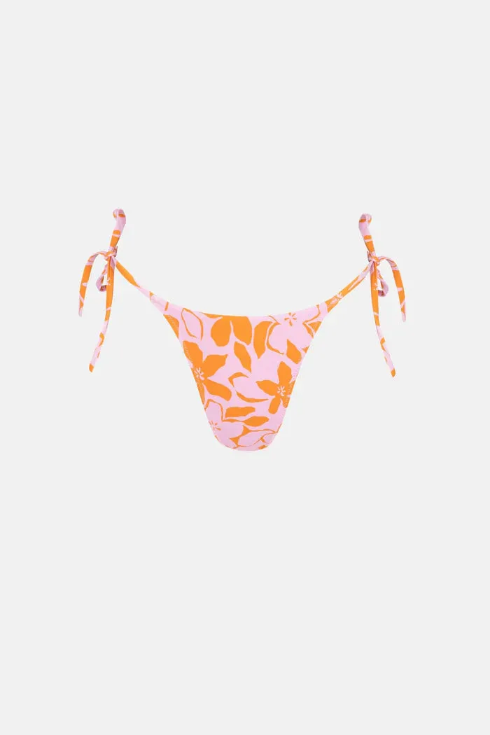 RHYTHM Bora Bora Blumenmuster Seitenschlitz High-Cut Hose - Rosa