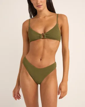 RHYTHM Isla Rib Spärliche Bikini-Unterteil - Efeu