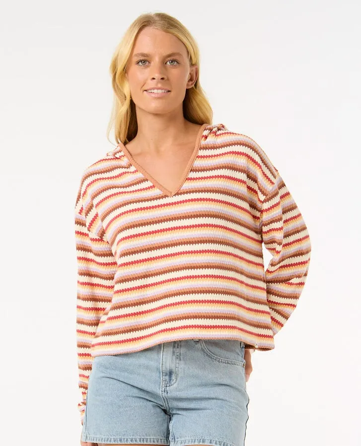 Rip Curl Bobbi Strickkapuzen-Langarm-Shirt - Mehrfarbig