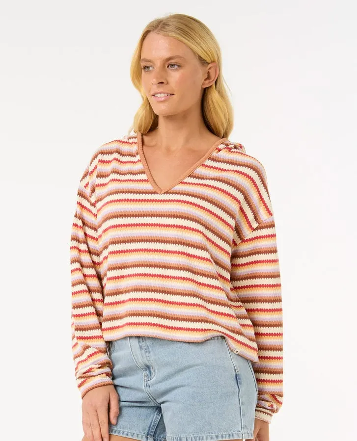 Rip Curl Bobbi Strickkapuzen-Langarm-Shirt - Mehrfarbig