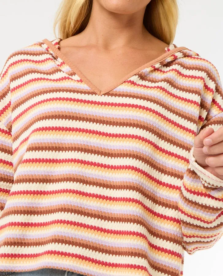 Rip Curl Bobbi Strickkapuzen-Langarm-Shirt - Mehrfarbig