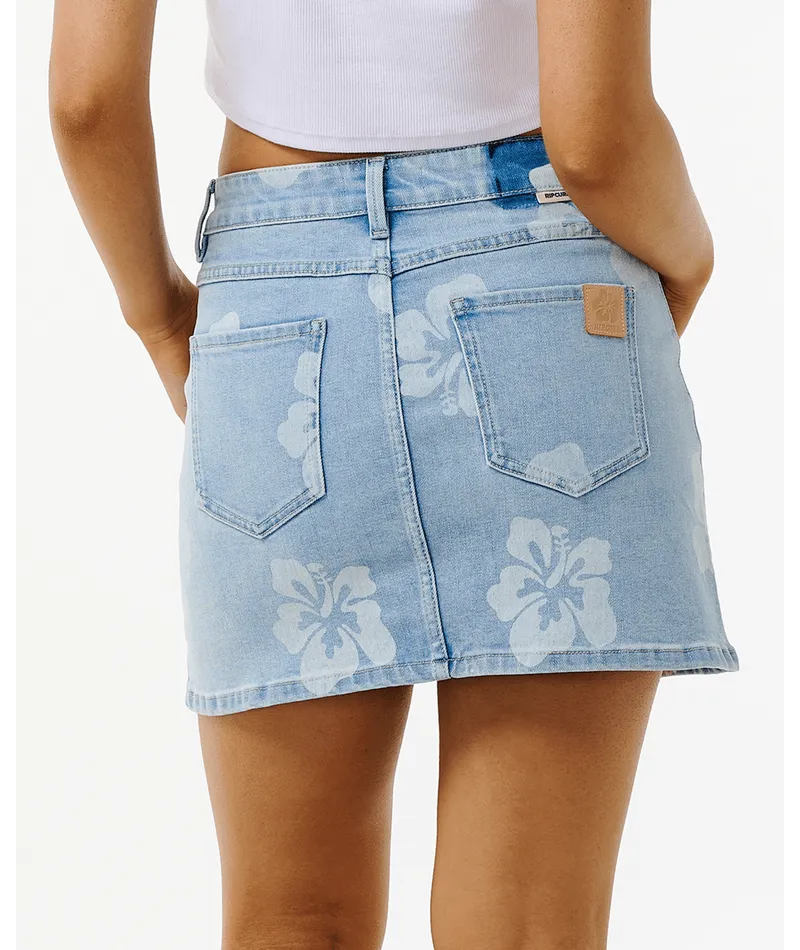 Rip Curl Hibiscus Heat Overdyed Denim Rock-Hellblau