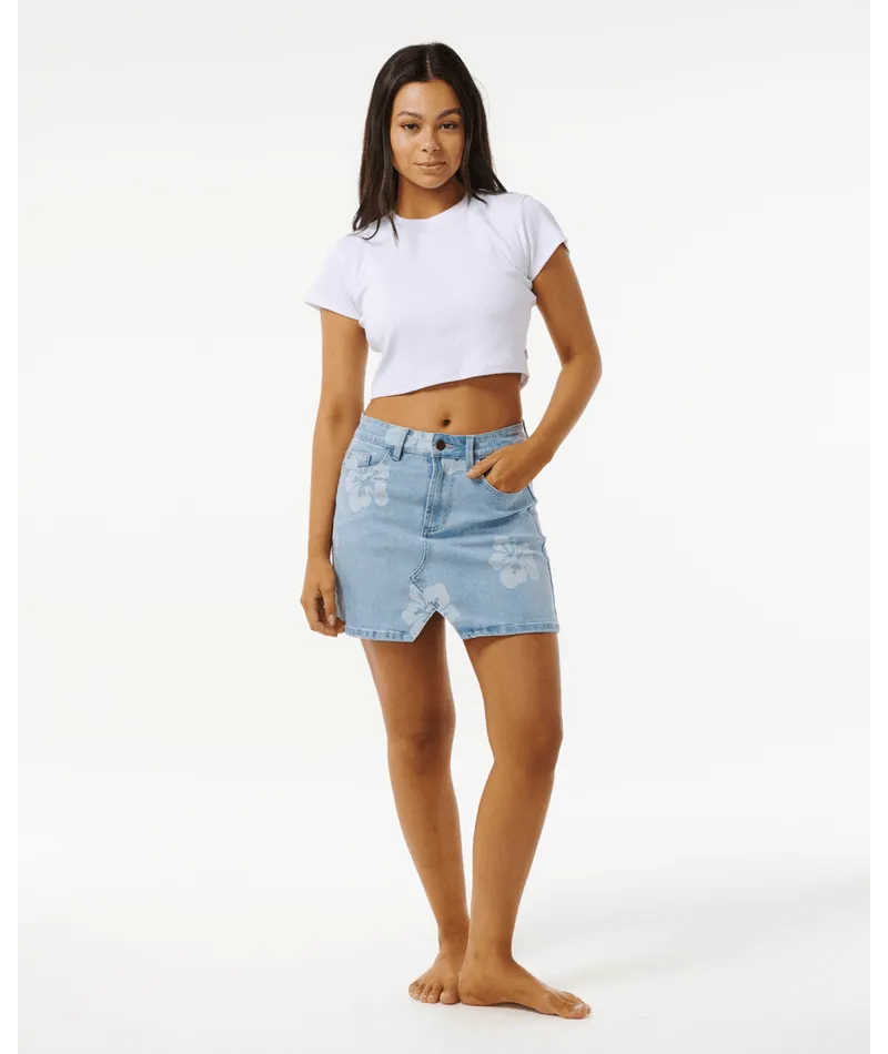 Rip Curl Hibiscus Heat Overdyed Denim Rock-Hellblau