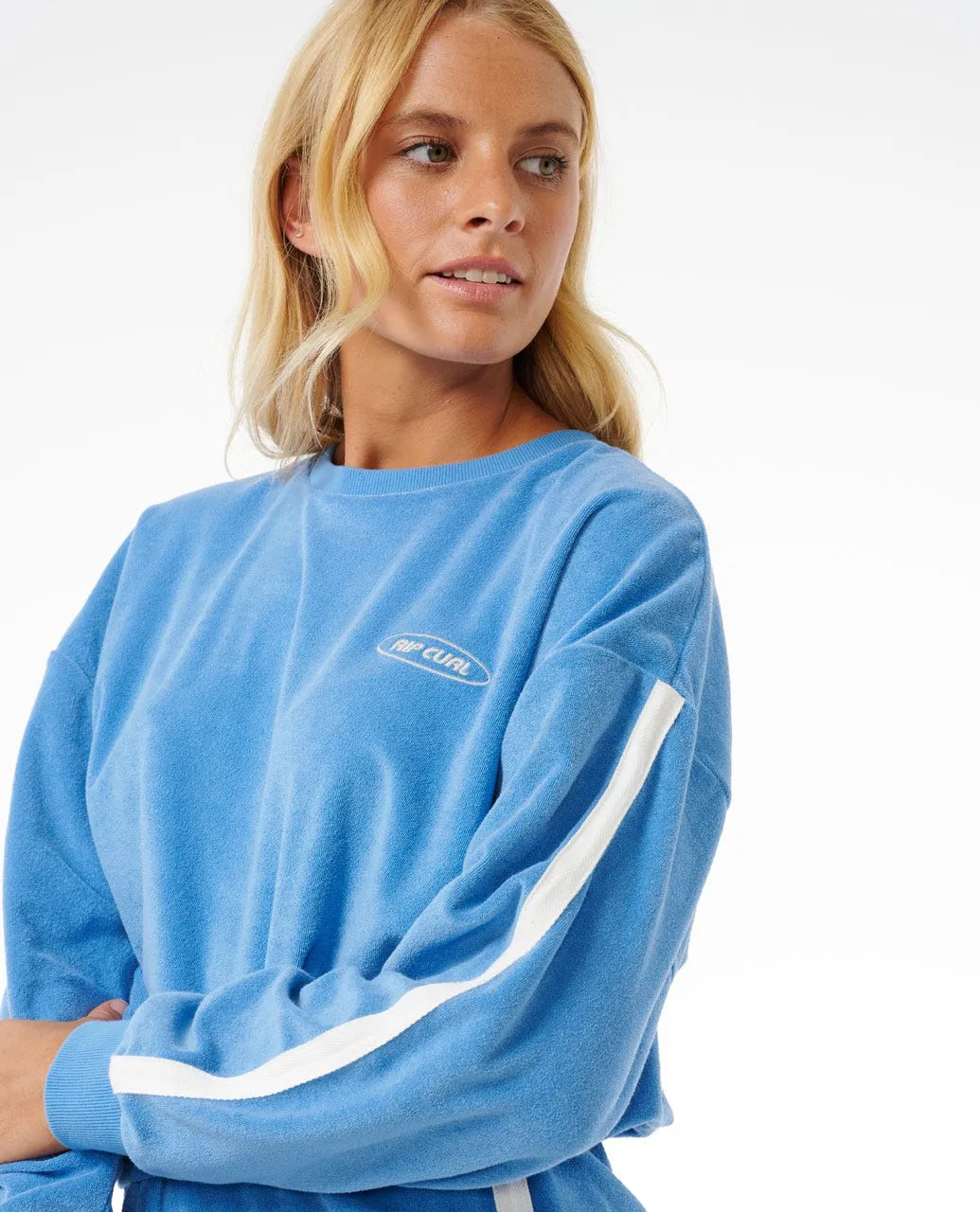 Rip Curl High Tide Terry Crew Sweatshirt - Leuchtendes Blau