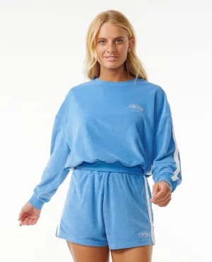 Rip Curl High Tide Terry Crew Sweatshirt - Leuchtendes Blau