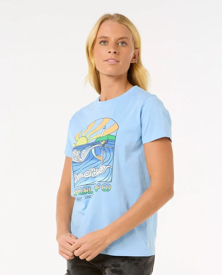 Rip Curl Stringers Standard T-Shirt - Mittelblau