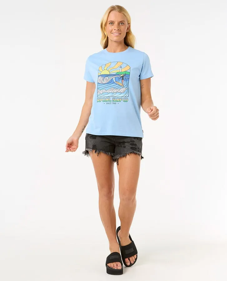 Rip Curl Stringers Standard T-Shirt - Mittelblau