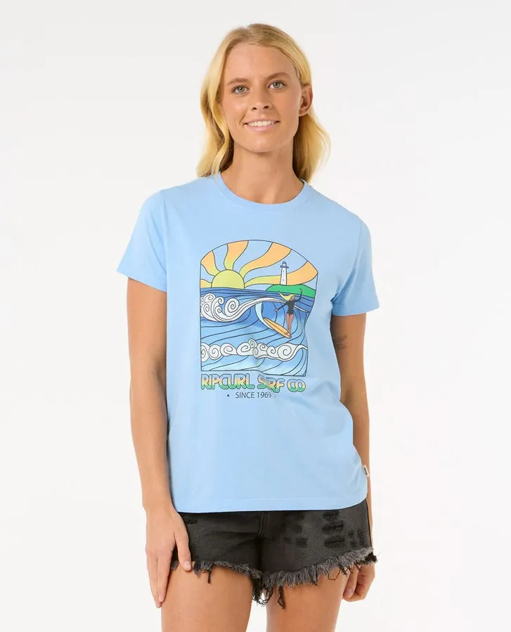 Rip Curl Stringers Standard T-Shirt - Mittelblau