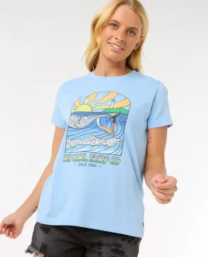 Rip Curl Stringers Standard T-Shirt - Mittelblau