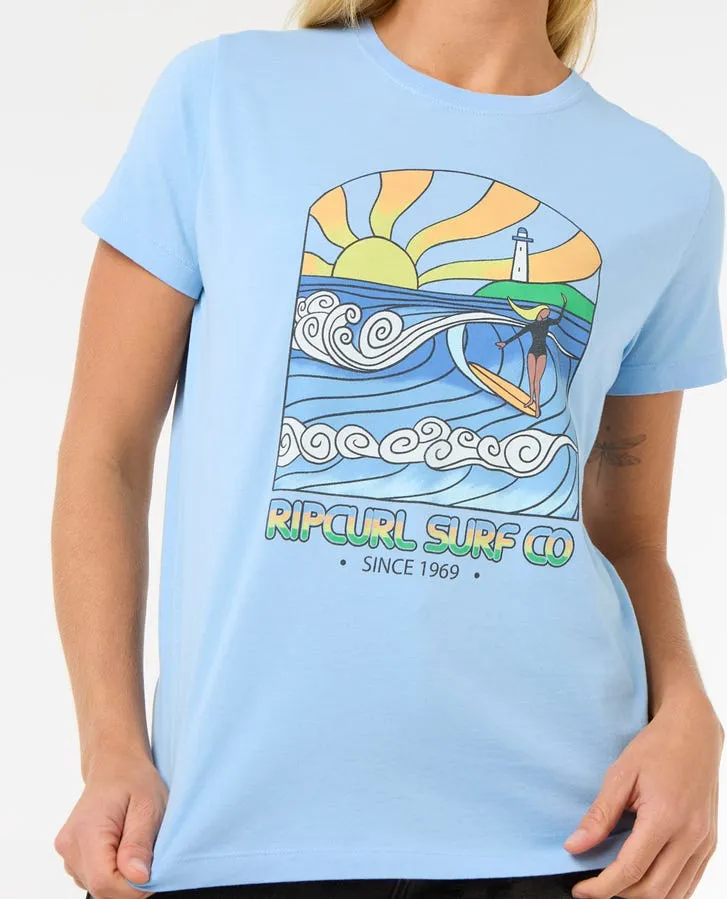 Rip Curl Stringers Standard T-Shirt - Mittelblau
