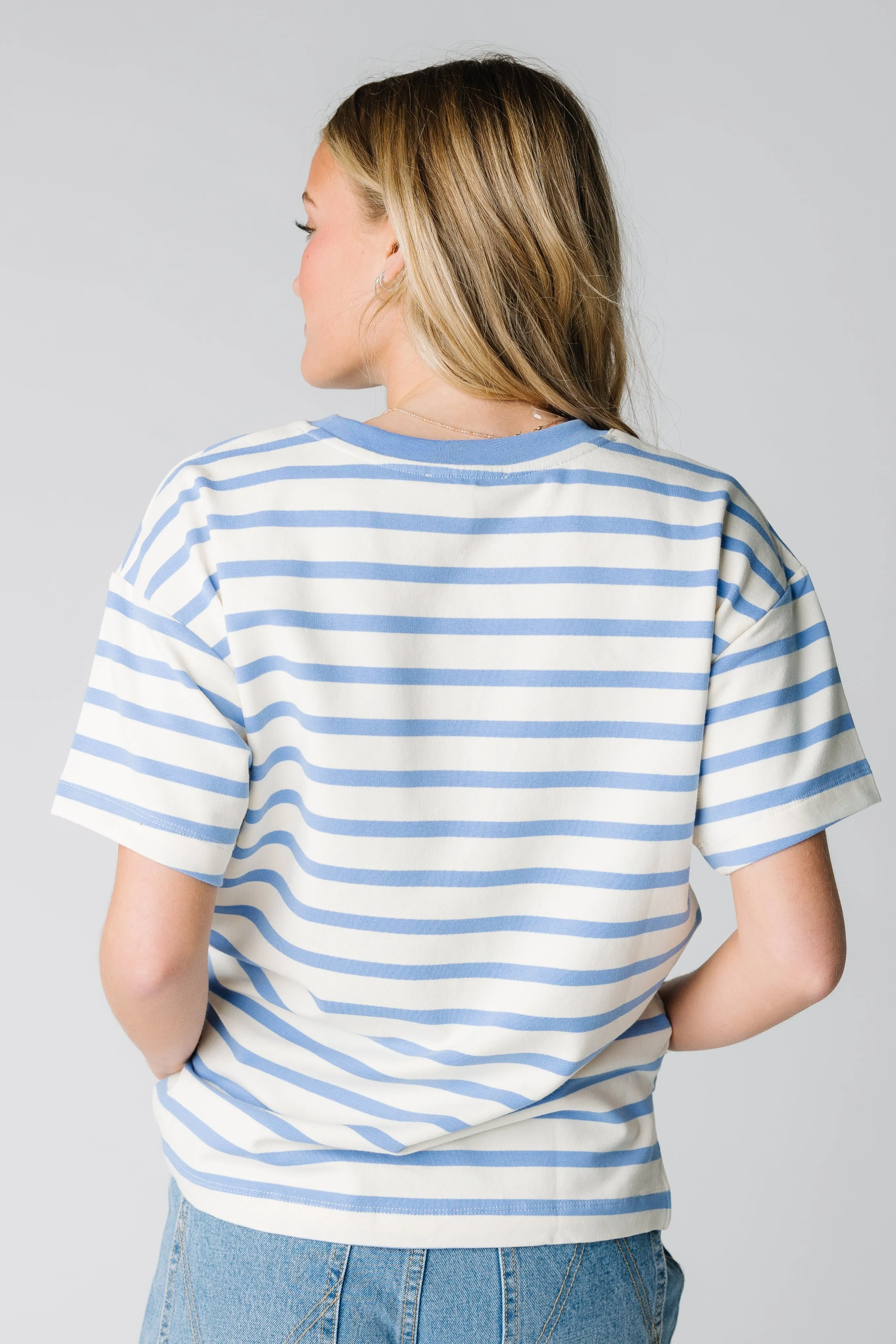 Rosafarbenes gestreiftes Strickoberteil