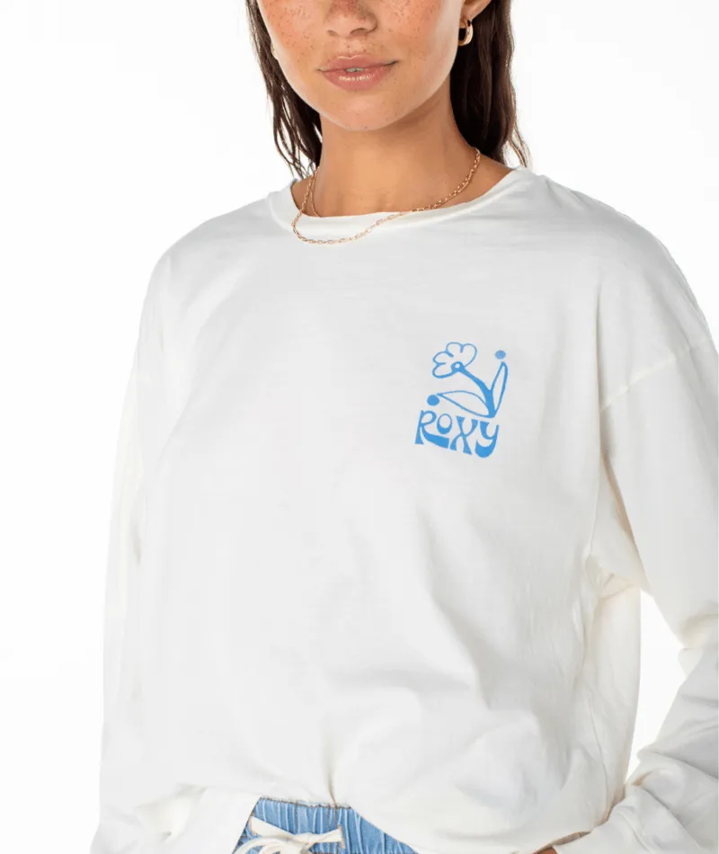 Roxy Celebration Poster Langarm-Shirt - Silberweiß