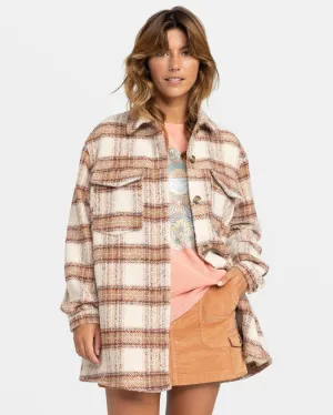 Roxy Check The Swell IIII Langarm-Shirt - Pergament Paradies Karo