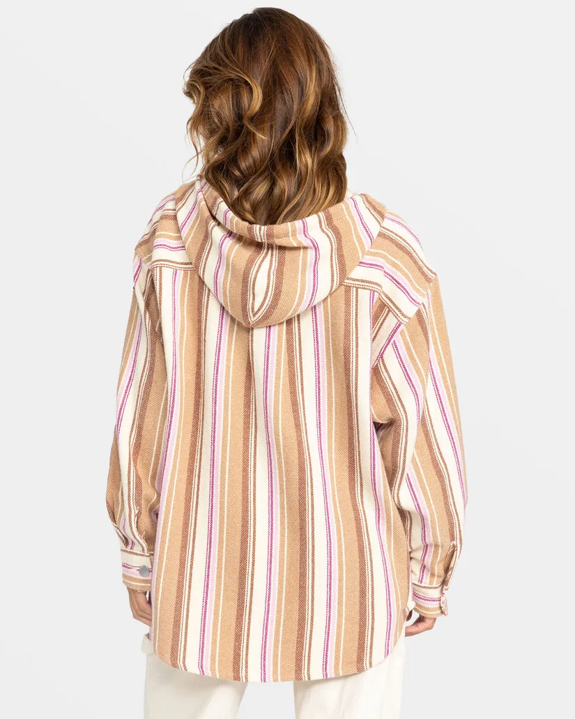 Roxy Sunlight Rider Langarm-Shirt - Kamel Coastal Streifen