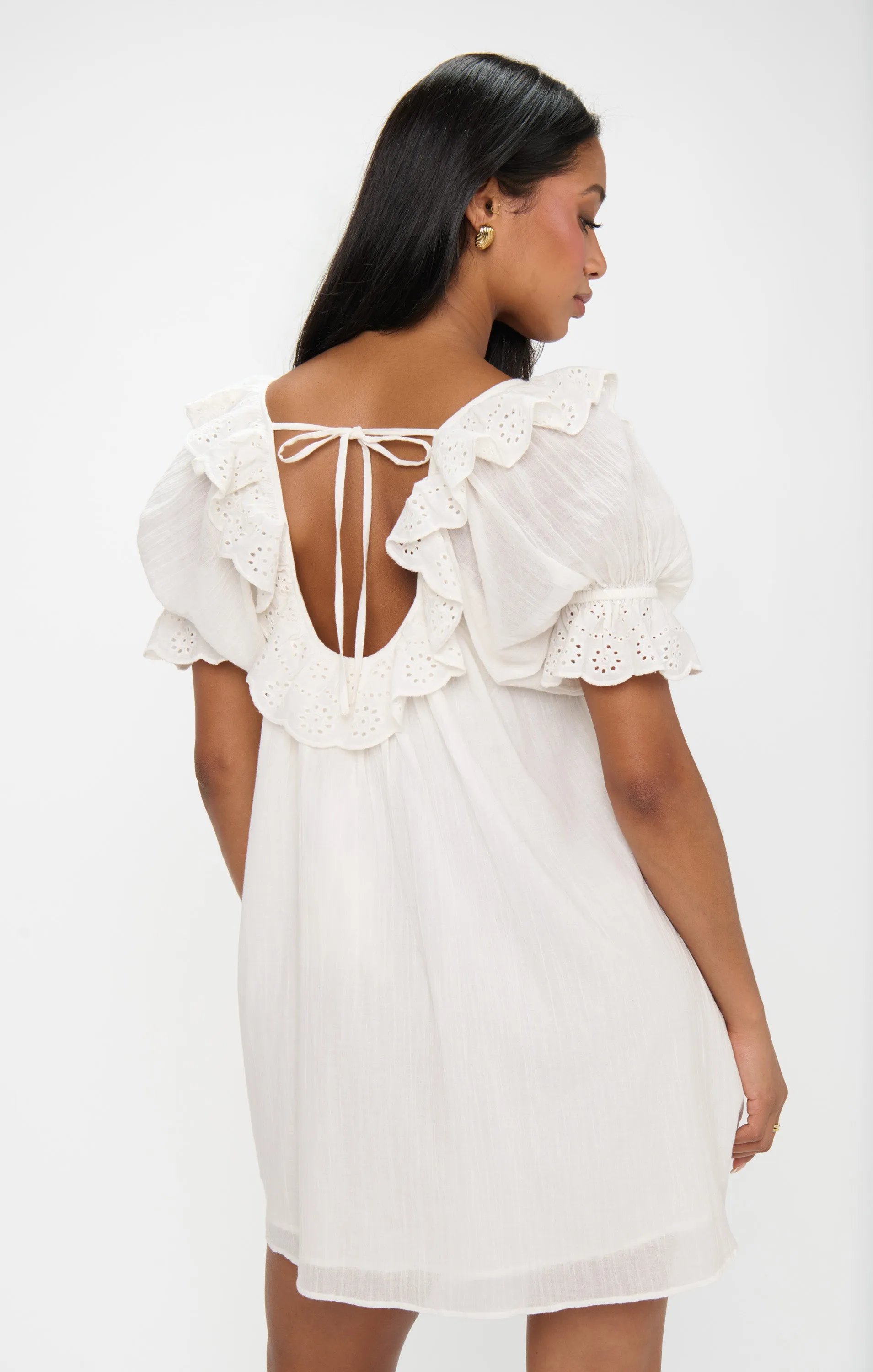 Toulouse Kleid ~ Weiße Lochstickerei