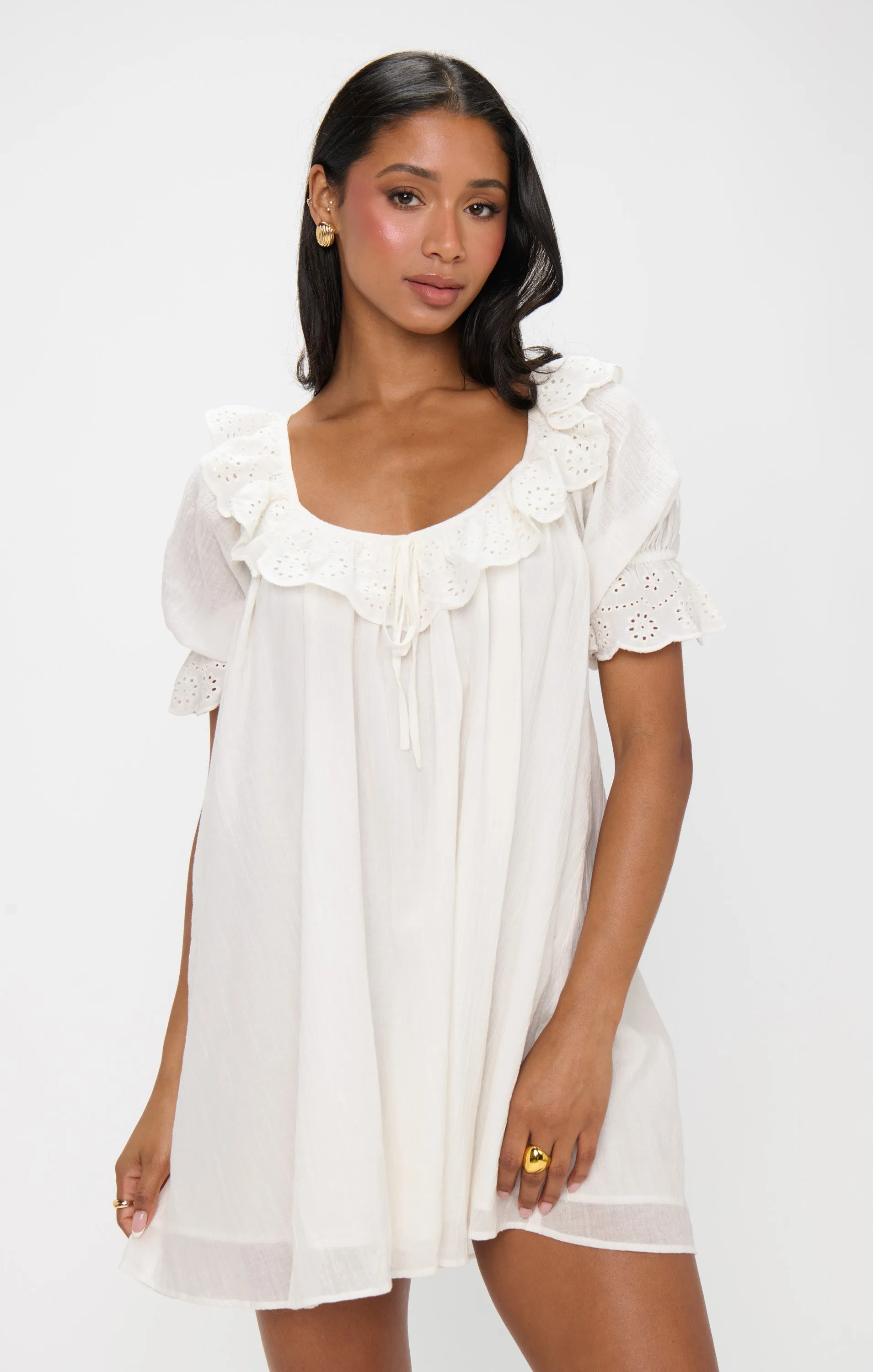 Toulouse Kleid ~ Weiße Lochstickerei