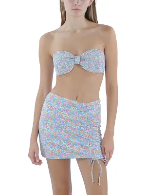 Damen Bikini Oberteil mit Blumenmuster und Bandeau