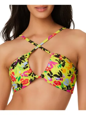 Damen-Bikini-Oberteil mit Blumenmuster und herausnehmbarer Polsterung