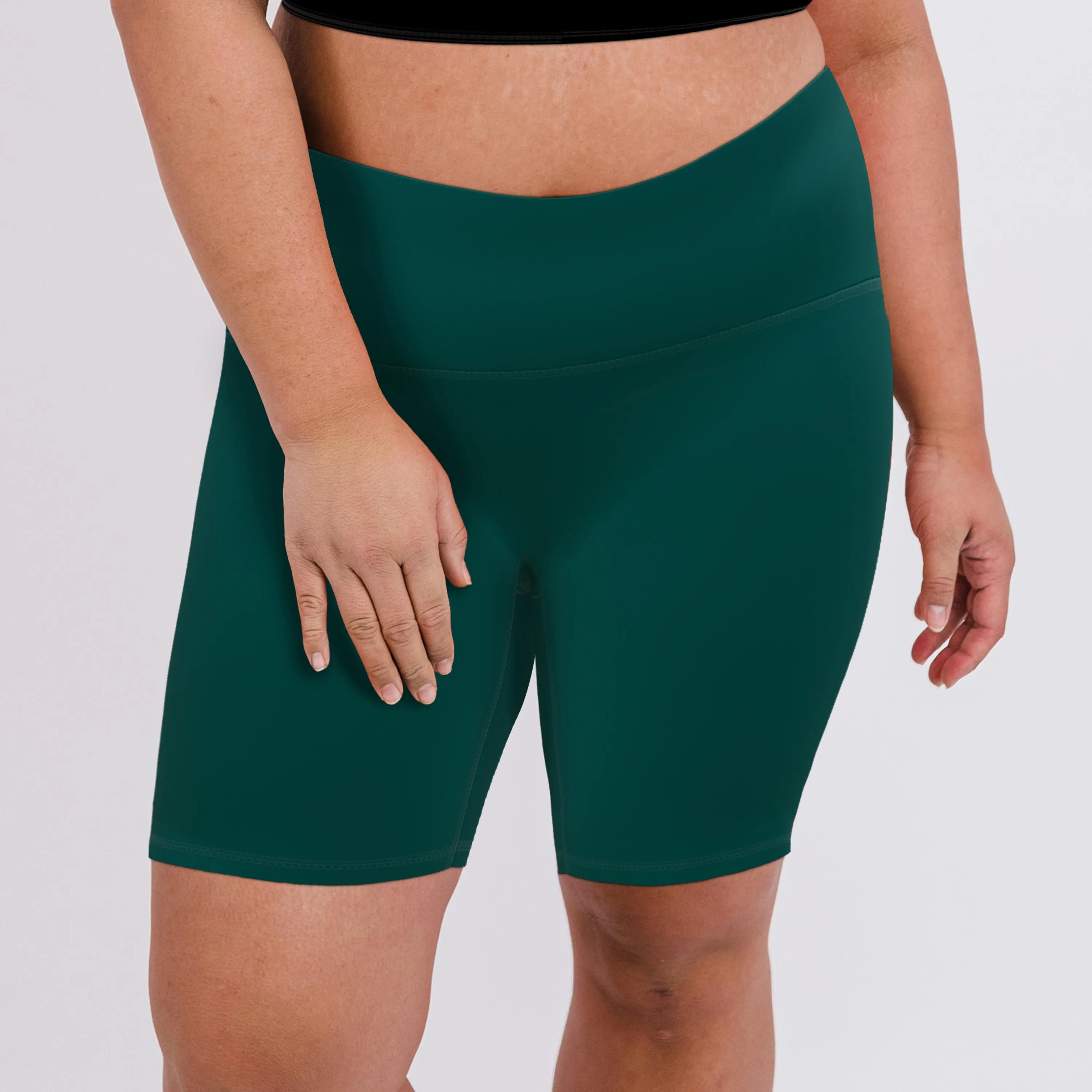 Damen Plus Size Bade-Shorts mit Bauchkontroll-Effekt und längerer Länge