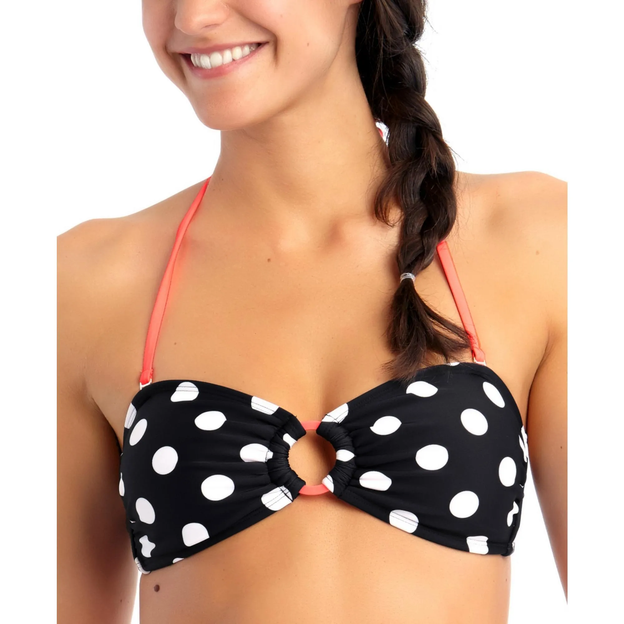 Damen-PolkaDot-Bandeau-Bikini-Oberteil