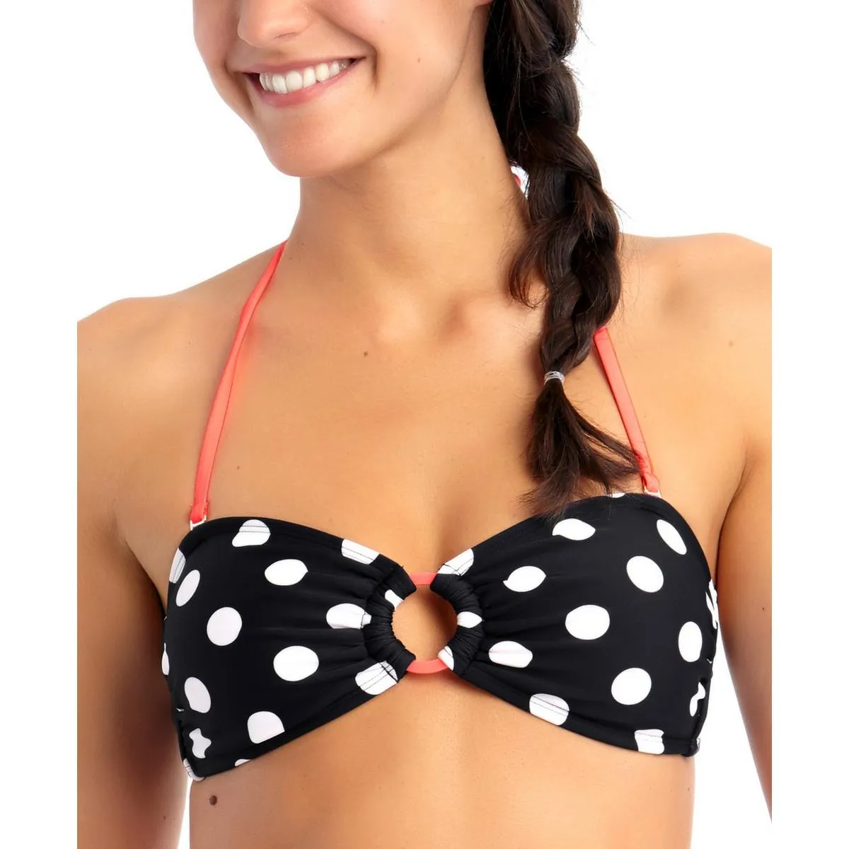 Damen-PolkaDot-Bandeau-Bikini-Oberteil