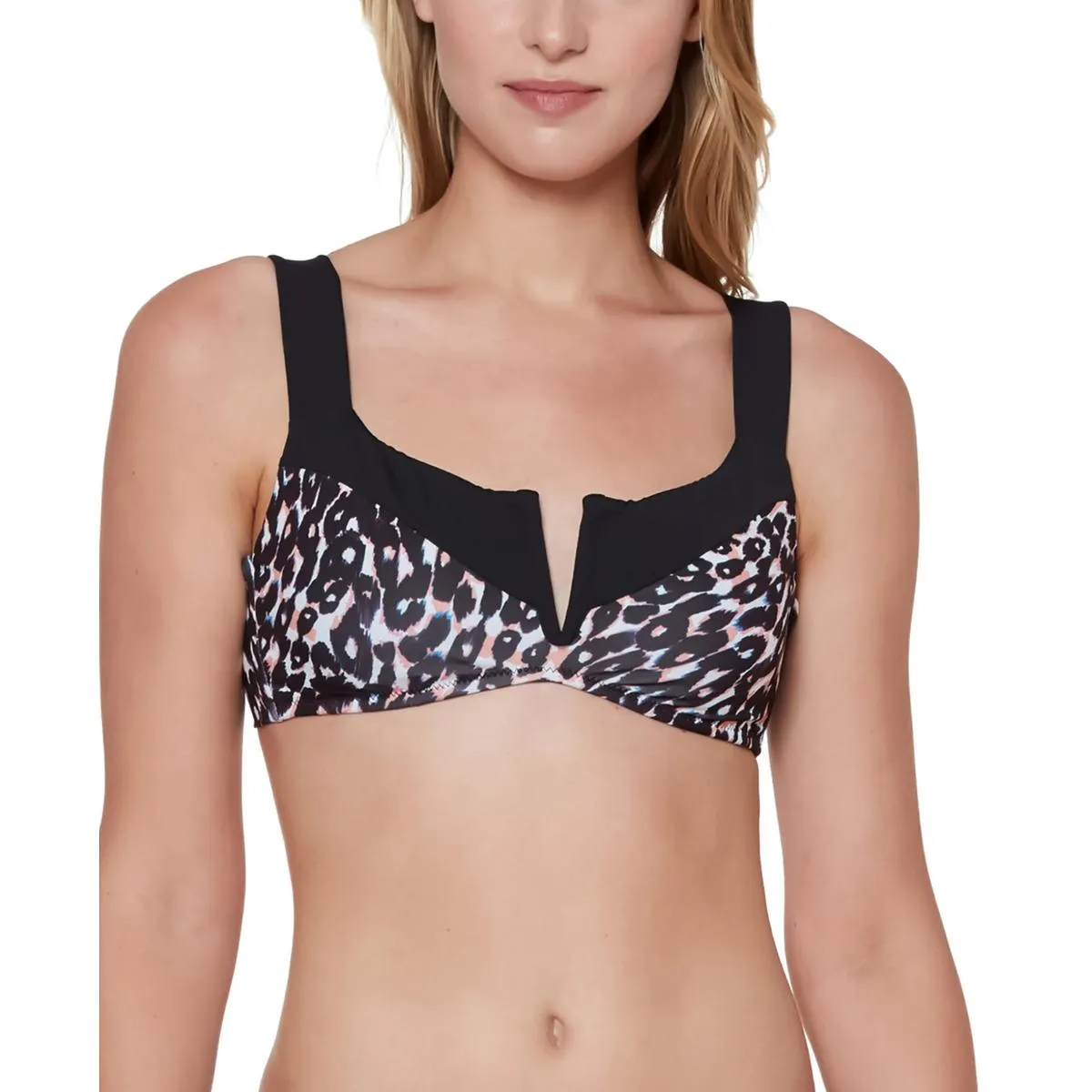 Damen Bikini-Oberteil mit V-Draht und Druck