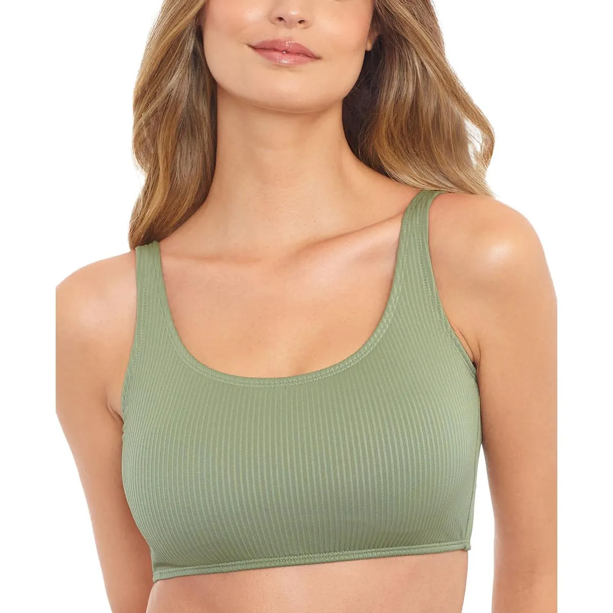 Damen Rippen-Bikini Bade-Oberteil