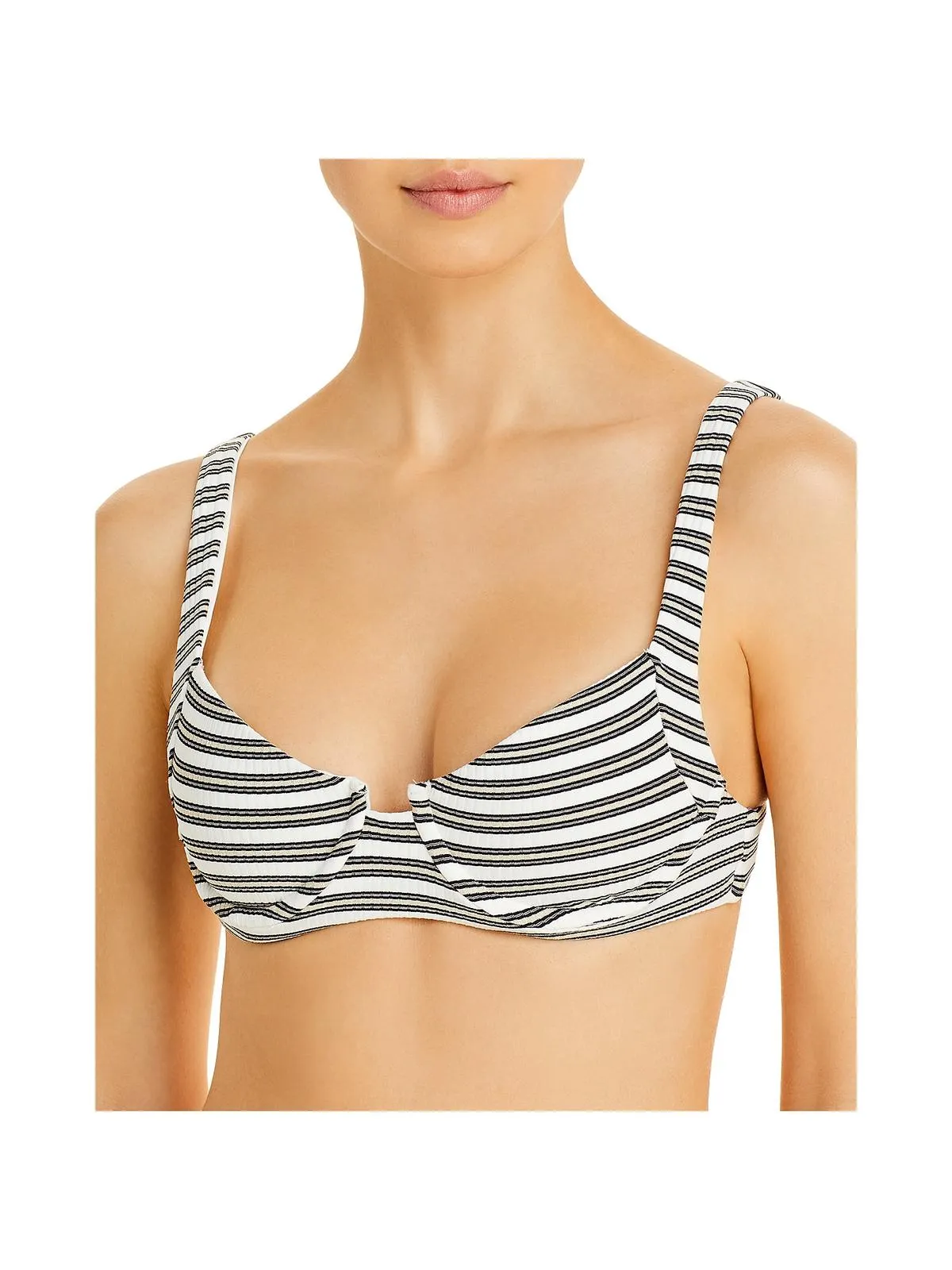 Damen Bikini-Oberteil aus gestreiftem Nylon