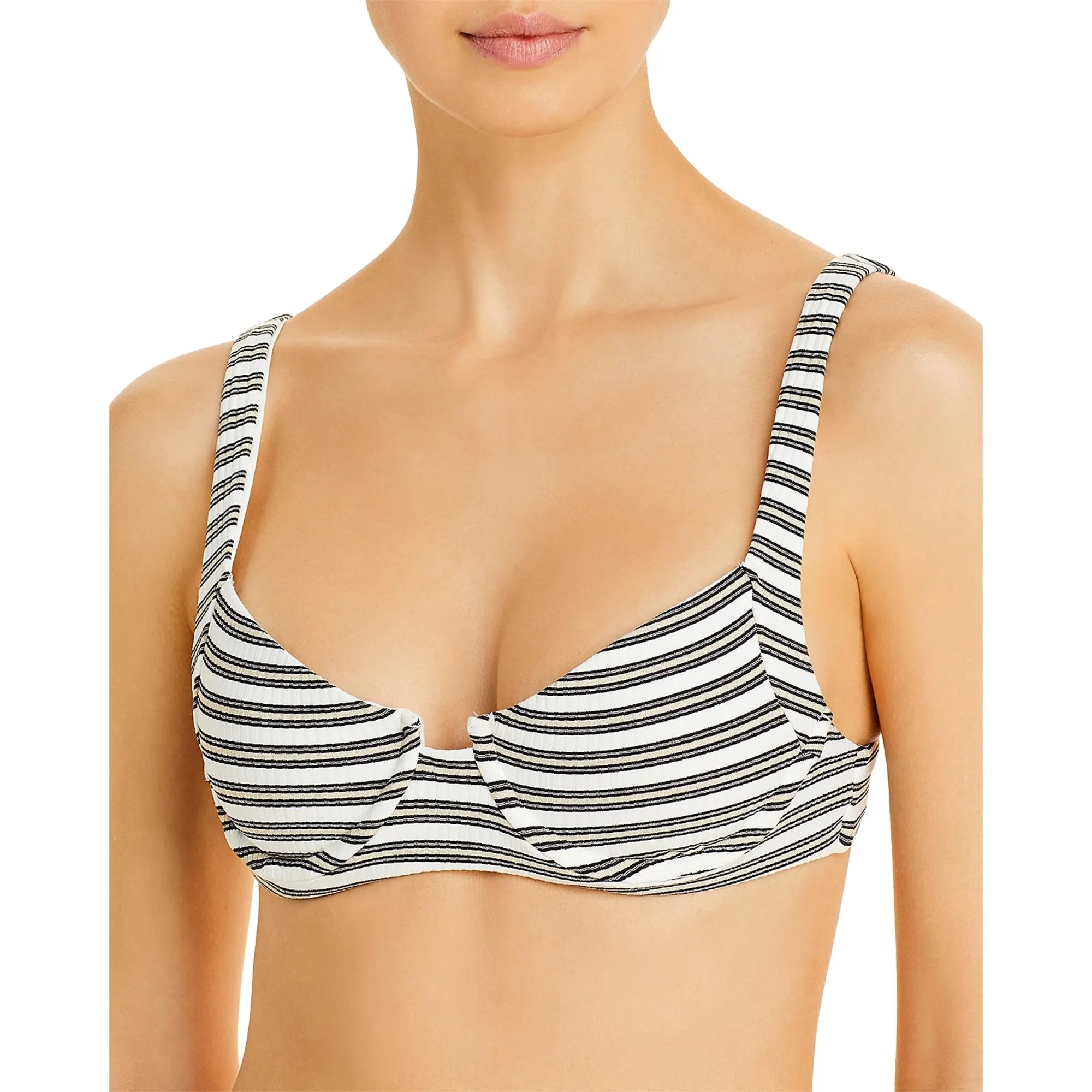 Damen Bikini-Oberteil aus gestreiftem Nylon