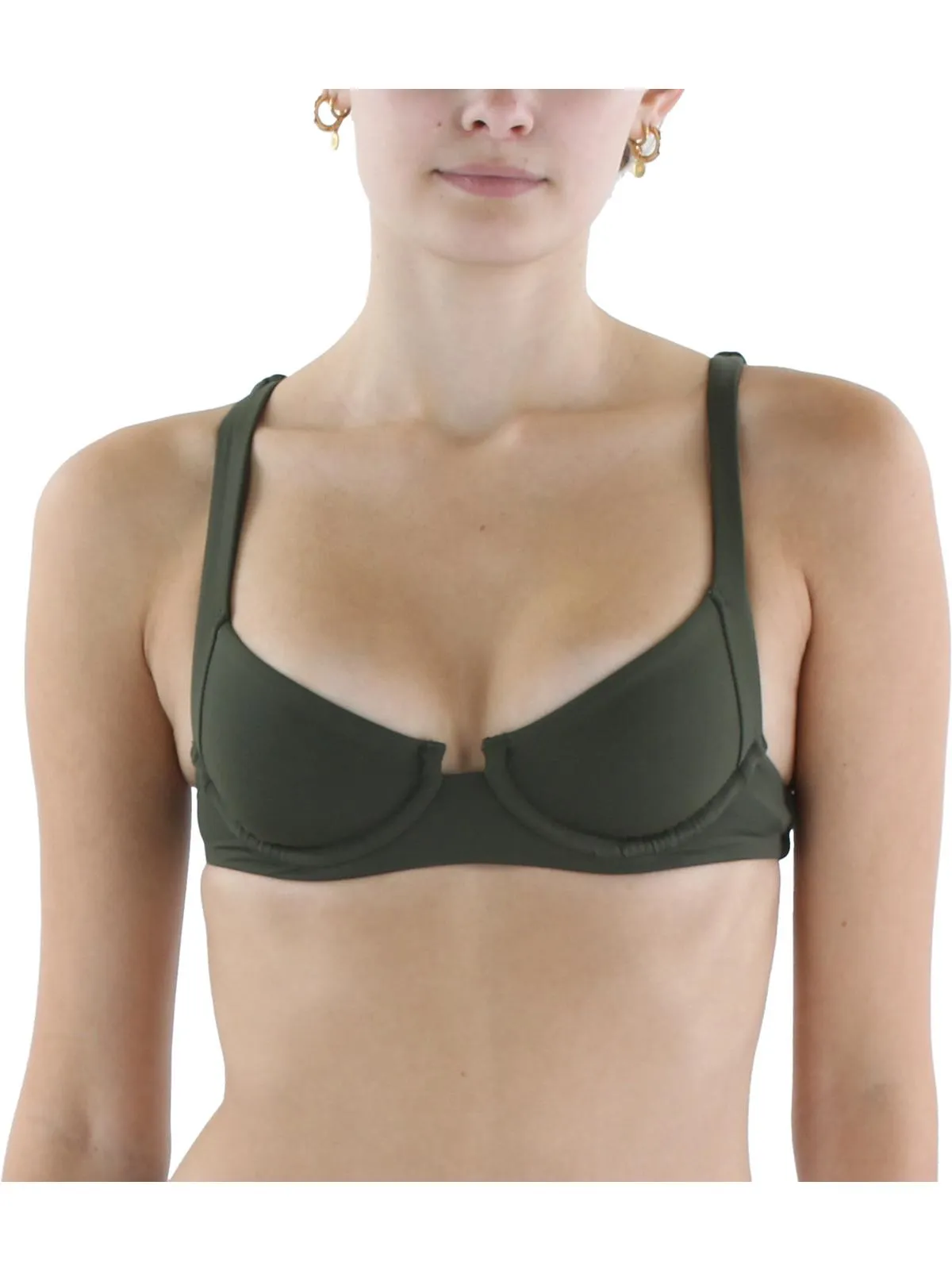 Damen Bikini-Oberteil aus gestreiftem Nylon